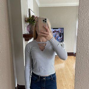 Women's Long Sleeve Striped Shirt